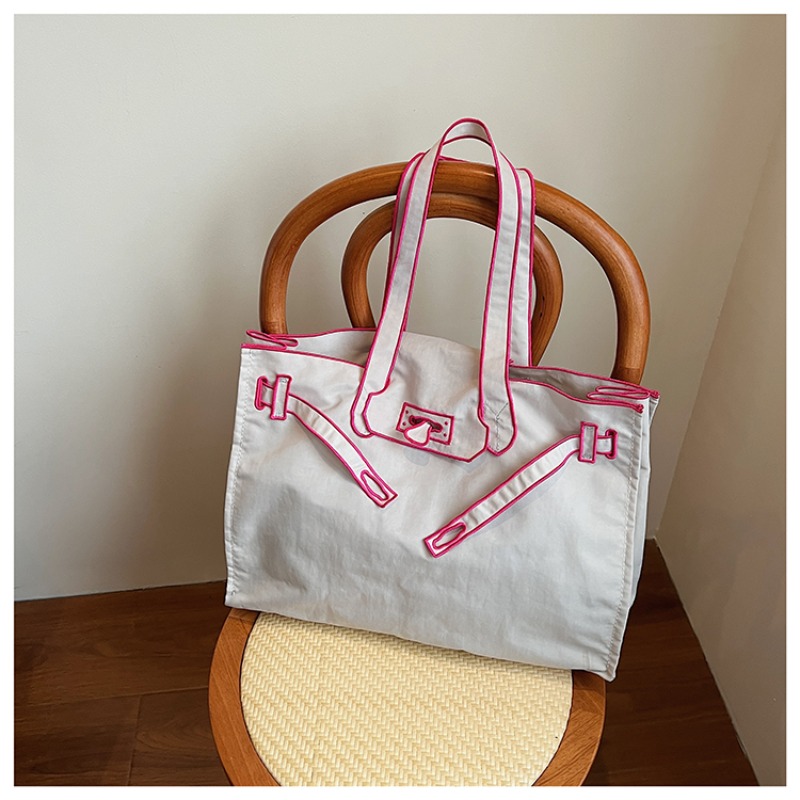 Canvas Tote Designer - 面白いデザインの軽量ナイロンショルダーバッグ、大容量トートバッグ、2026年新作カジュアル多用途キャンバスバッグ、女性用ショッピングハンドバッグ