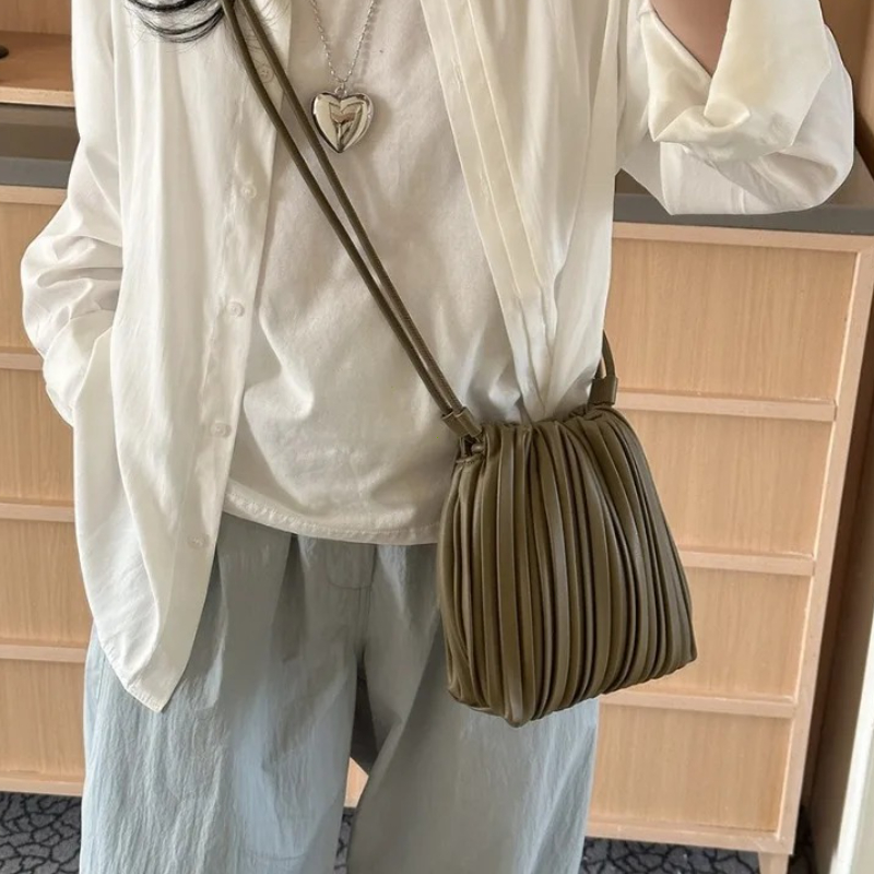 Luxury Bags For Summer - 夏のファッション新しいクロスボディバッグ女性の PU シングルショルダーミニバッグ高級多用途プリーツカジュアル小さなスクエアバッグハンドバッグ