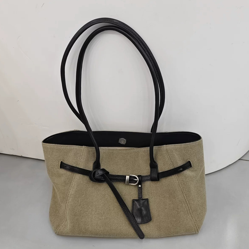 Canvas Tote Designer - カジュアルキャンバストートバッグ女性のための高級デザイナーハンドバッグ財布 2026 新作牛革ベルト付き大容量脇の下ショルダー