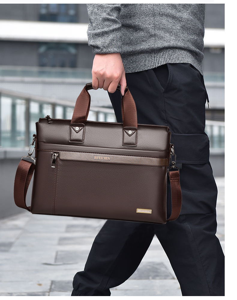 Luxury Tote Bags With Zipper - 2026 新しい高級ブランド男のハンドバッグ革ラップトップブリーフケースビジネス A4 ドキュメントバッグ IPAD オフィス男性ヴィンテージショルダーバッグ