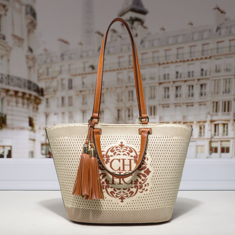 Canvas Tote Designer - CHCH 新しい女性用ニットトートバッグ 大きなビーチバッグ クロスボディショッパー レターデザイン付き 軽量で広々