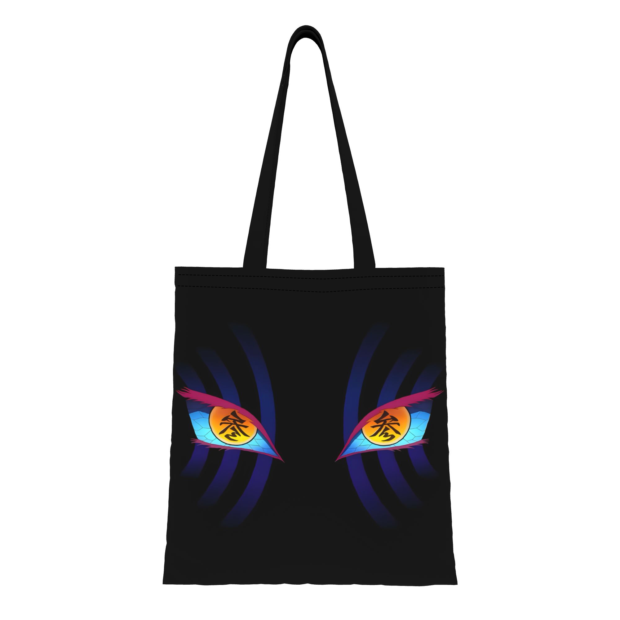 Canvas Tote Designer - 1PC 大容量アカザの目デーモンスレイヤーキャンバストートバッグ折りたたみ式シックなパターン閉じたデザインではありません