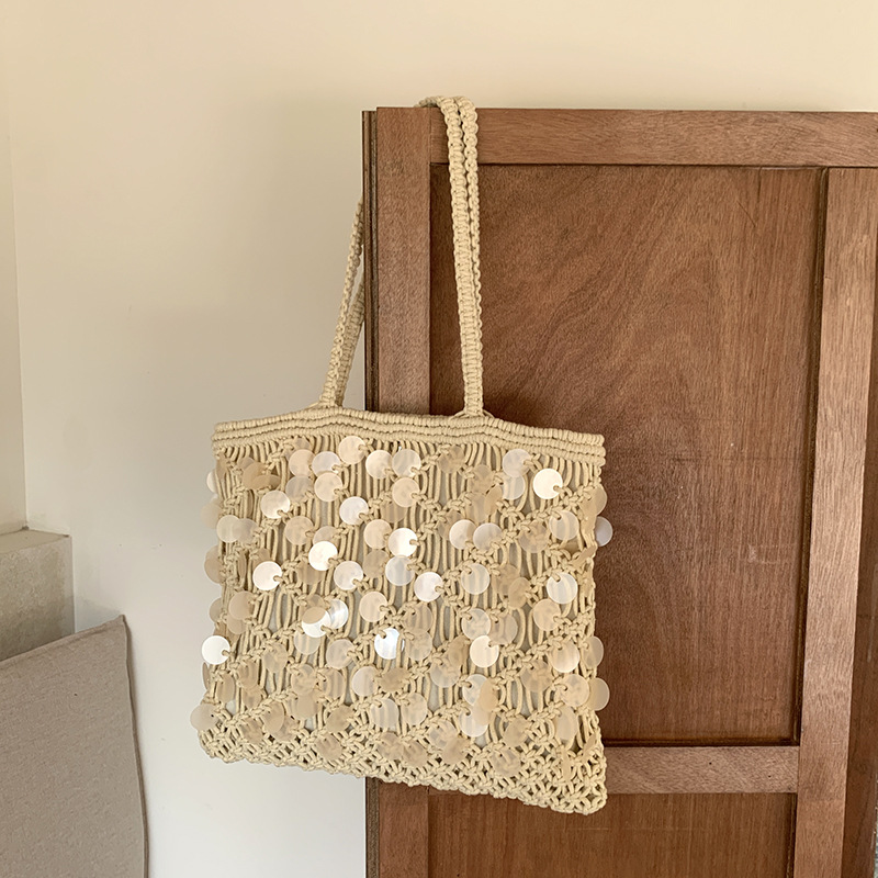 Luxury Bags For Summer - ニッチな高級感のある春夏のショルダーバッグ、大容量の女性用バッグ、透かし彫りの手編みバッグ