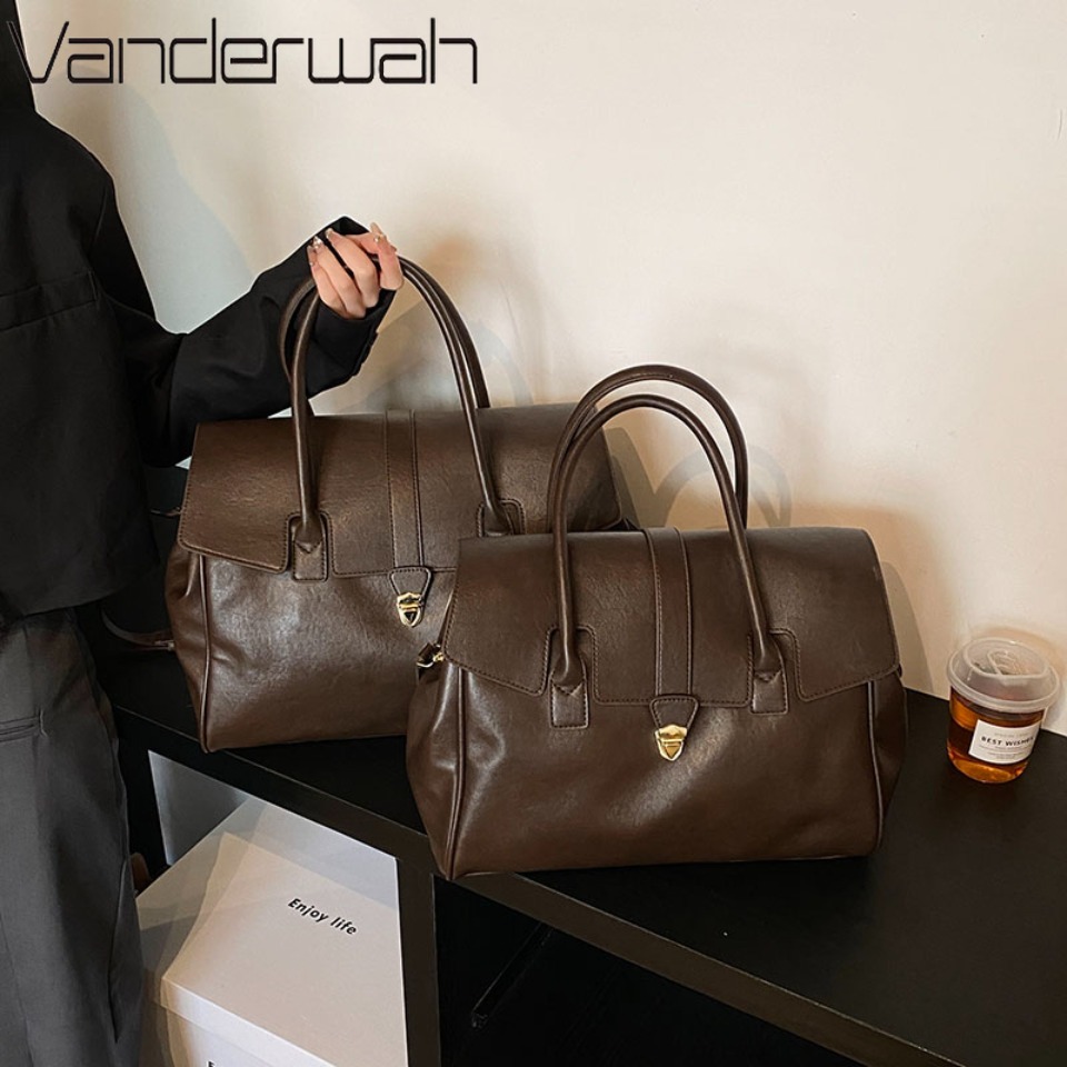 Luxury Tote Bags With Zipper - 高級大容量ボストンバッグ レディース ショルダーバッグ クロスボディバッグ PUレザー トップハンドルバッグ