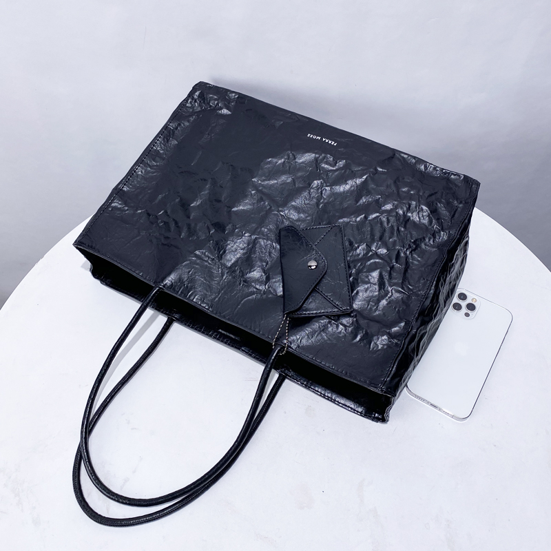 韓国カジュアルクラフト紙トートバッグ女性の高級デザイナーハン - Luxury Tote Bags With Zipper のレビューと価格