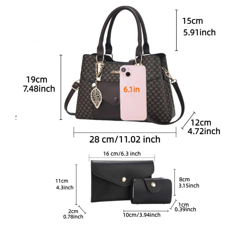 高級感のある質感の大型通勤用トートバッグ、カラーブロックデザ - Luxury Bags のレビューと価格