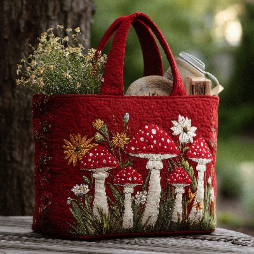 ヴィンテージ女性用キルティングトートバッグ 3Dプリント柄  - Canvas Tote Designer のレビューと価格