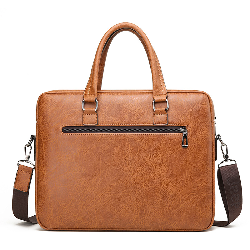 男性用PUレザービジネスブリーフケース,ショルダーバッグ,ラ - Luxury Tote Bags With Zipper のレビューと価格