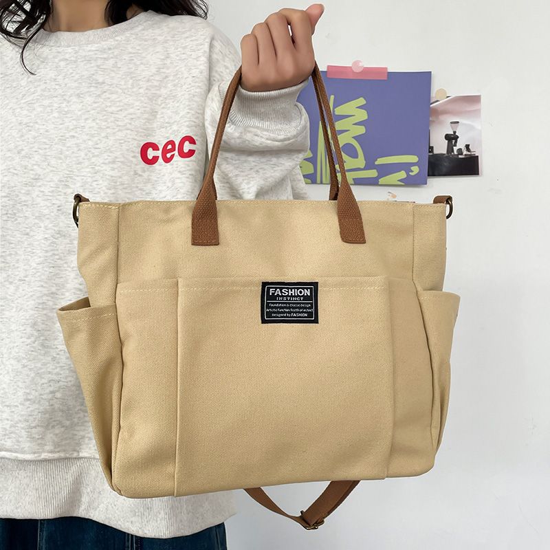 女性用大型キャンバストートバッグ、ミニマリストワークバッグ  - Canvas Tote Designer のレビューと価格