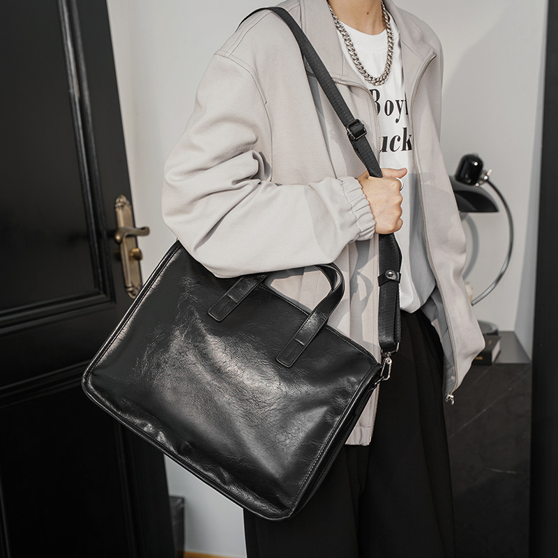 カジュアルビジネスメンズハンドバッグファッション大容量ブリー - Luxury Tote Bags With Zipper のレビューと価格