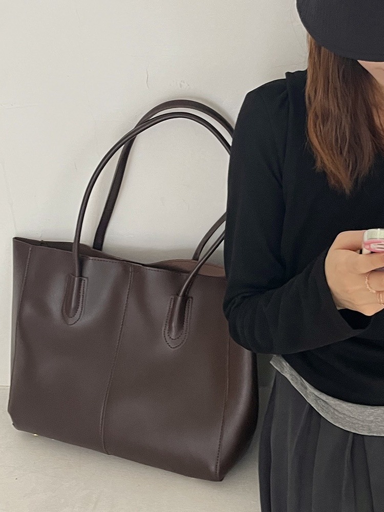 女性のための革のトートバッグ,良質,シンプル,大容量,正方形 - Luxury Bags Made のレビューと価格