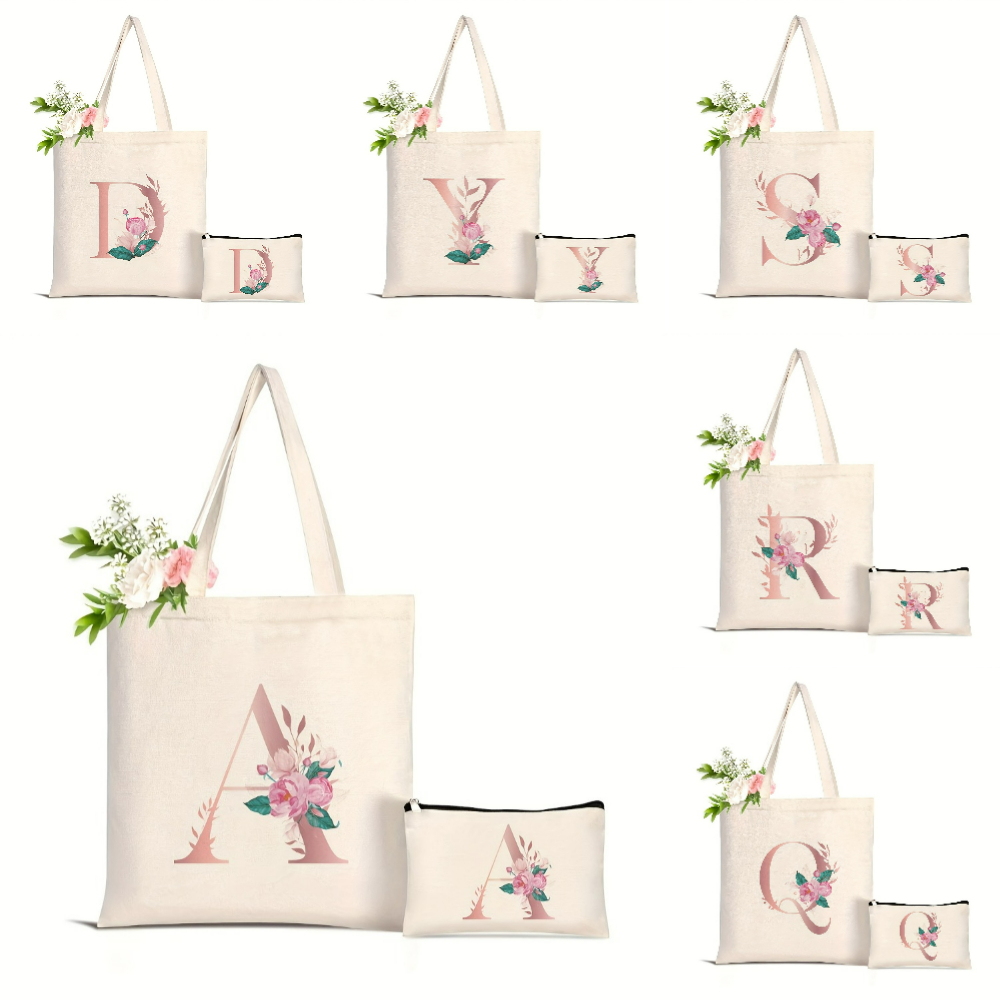 1個入り 花柄ラブレタープリント トートバッグ 大容量 レデ - Canvas Tote Designer のレビューと価格