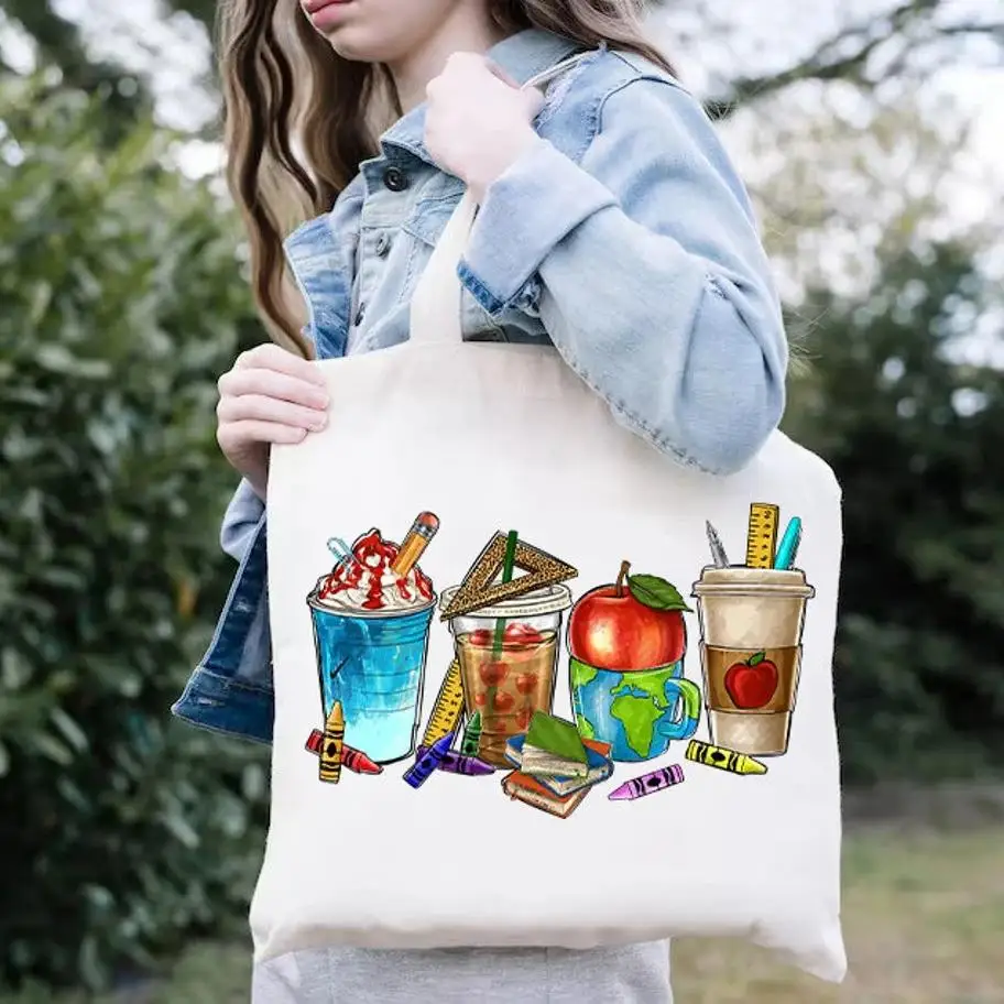かわいい教師用トートバッグ、ブックバッグ、教師用アップルギフ - Canvas Tote Designer のレビューと価格