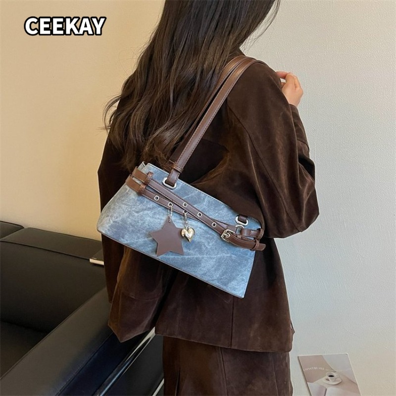 CEEKAY レディースハンドバッグ マルチカラー ダメージ - Saddle Bag Distressed のレビューと価格