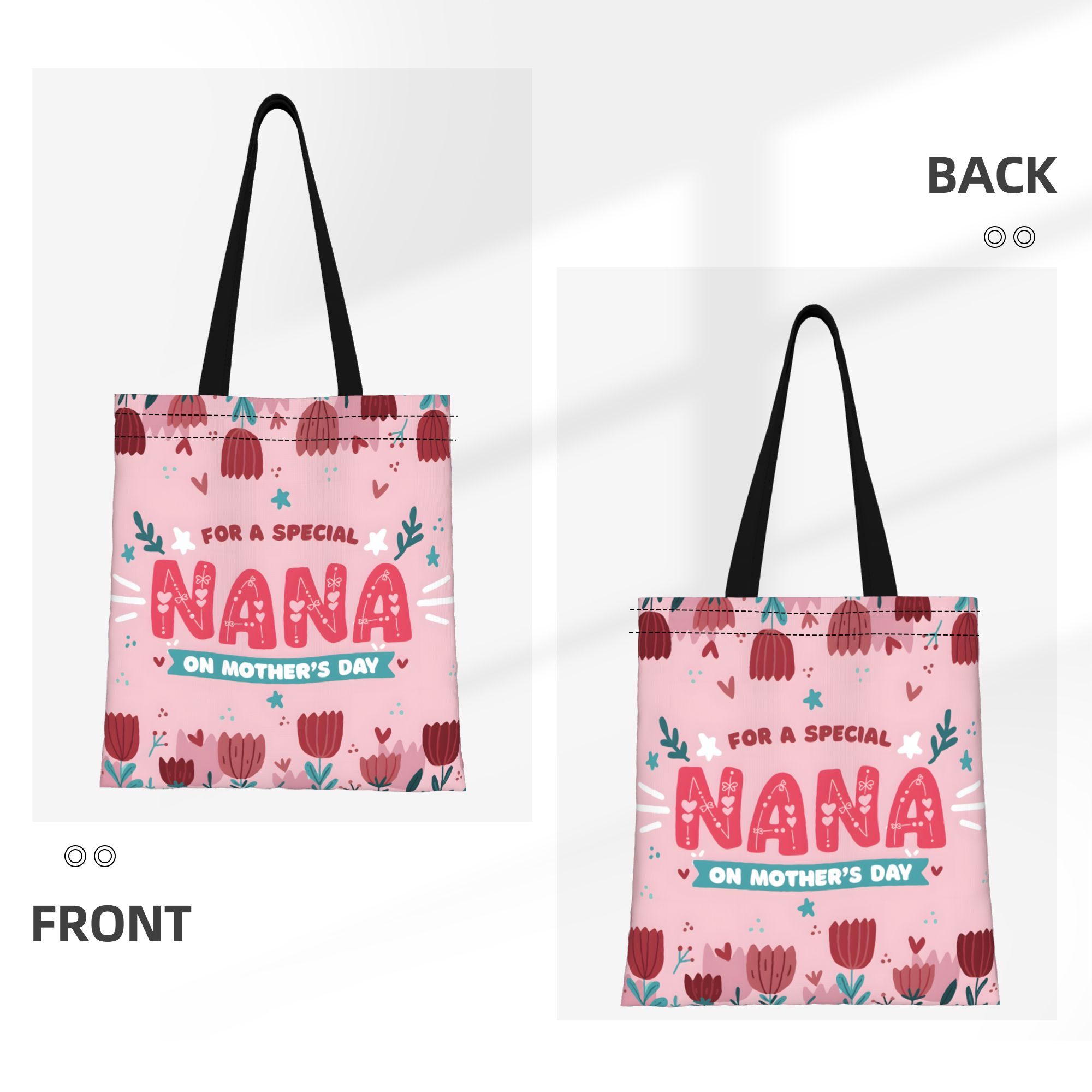 1PC 大容量ナナラブ母の日ギフトキャンバストートバッグ折り - Canvas Tote Designer のレビューと価格
