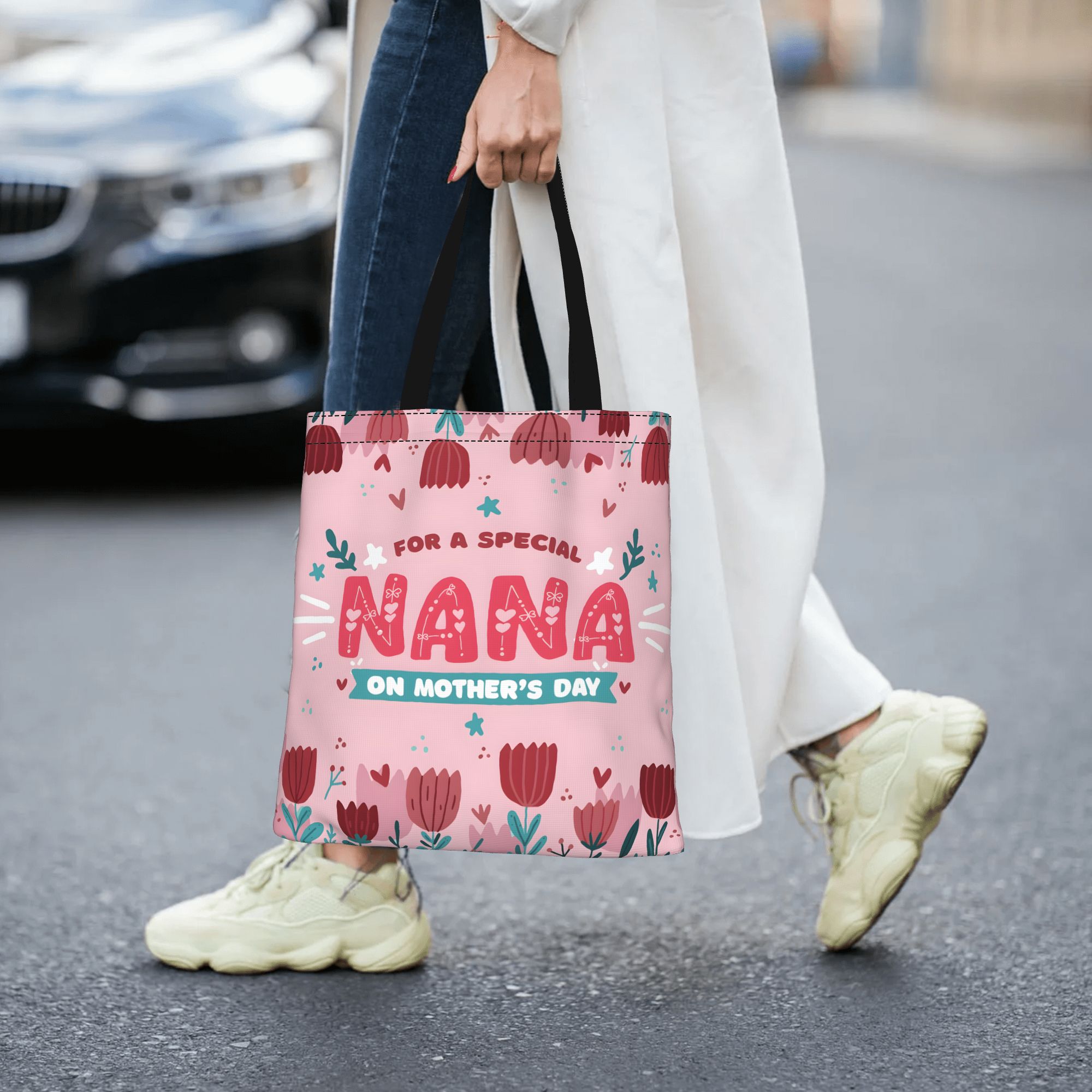 1PC 大容量ナナラブ母の日ギフトキャンバストートバッグ折り - Canvas Tote Designer のレビューと価格