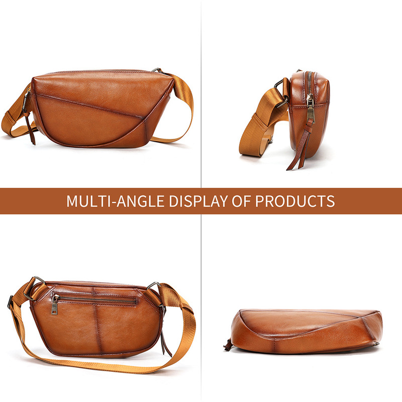 ヴィンテージ加工の本革メンズチェストバッグ、カジュアルでシン - Saddle Bag Distressed のレビューと価格