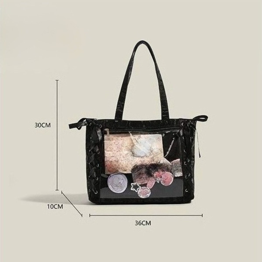 多用途ファッションリボンイタバッグ大容量アニメバッグデイリー - Luxury Tote Bags With Zipper のレビューと価格