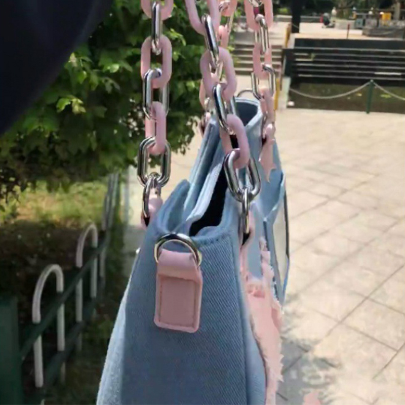 デニム素材の女性用脇下ショッパートートバッグ、大容量デザイナ - Luxury Tote Bags With Zipper のレビューと価格